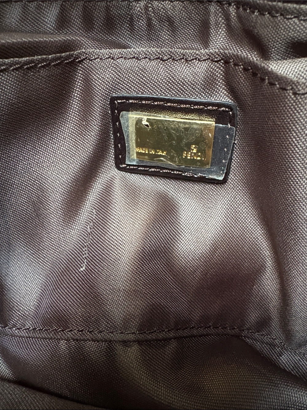 Authentic Fendi Baguette Borsa Grande Zucchino Brown Shoulder Bag Made in Italy - Picture 14 of 15